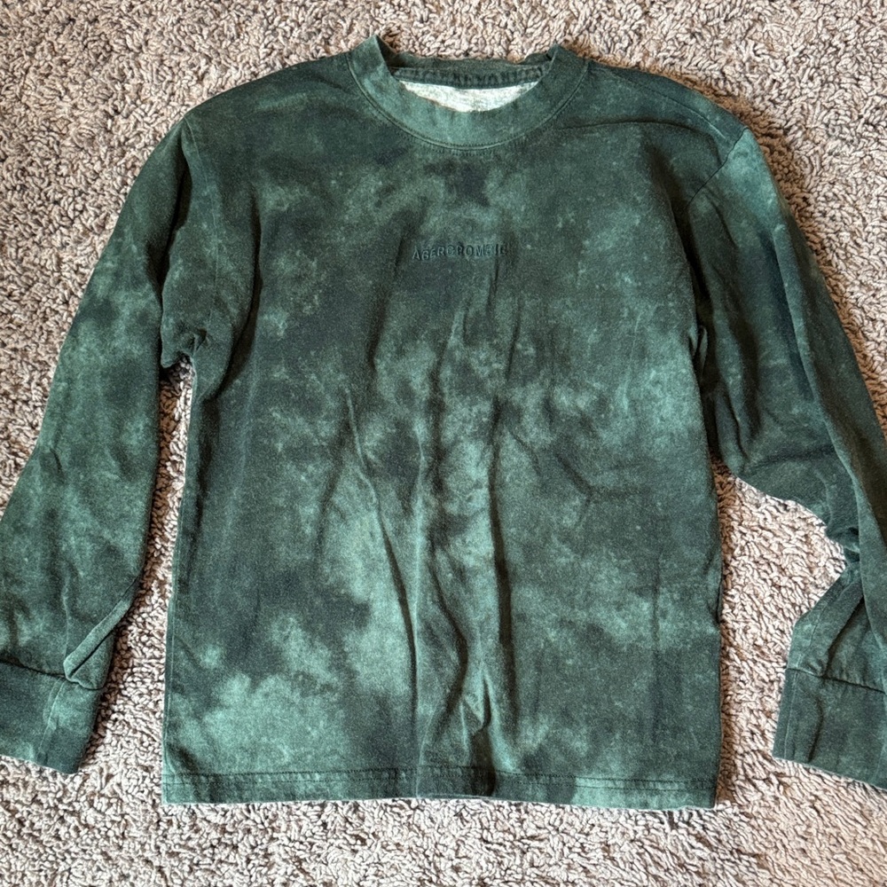 Abercrombie kids Green Tie-Dye Long Sleeve Shirt